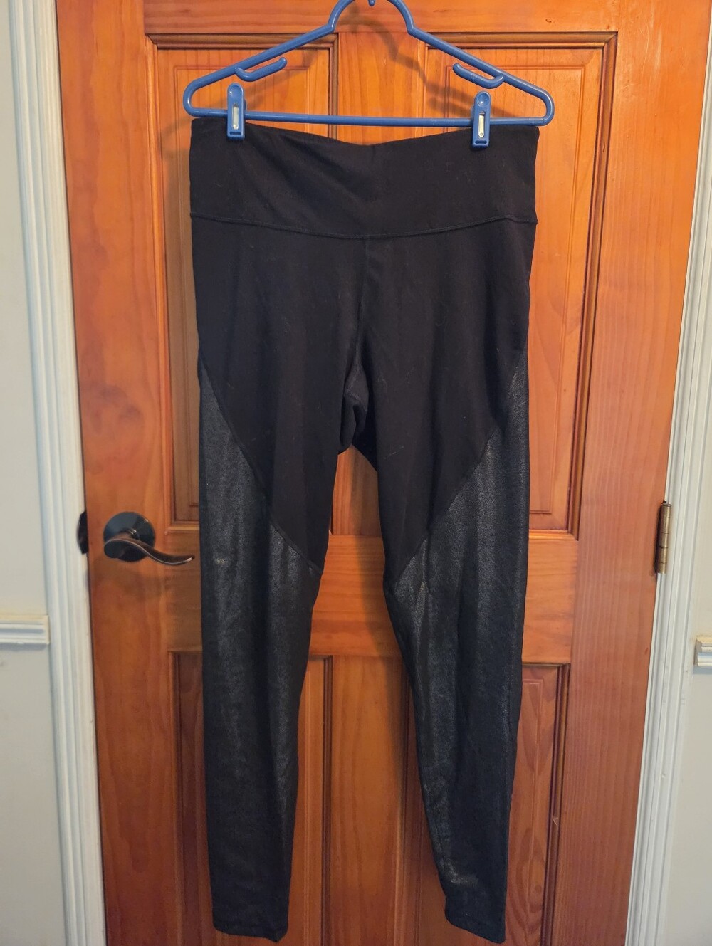 Old Navy Active Go-Dry High Rise Leggings XL Tall Black Foil Chevron Panel